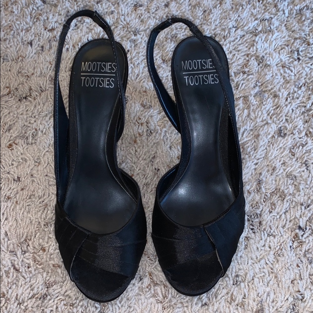 Mootsies Tootsies Black Women's Slingback Shoes
